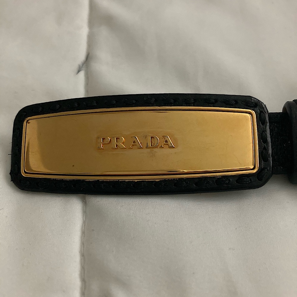 FANCY BLACK LEATHER PRADA BELT
